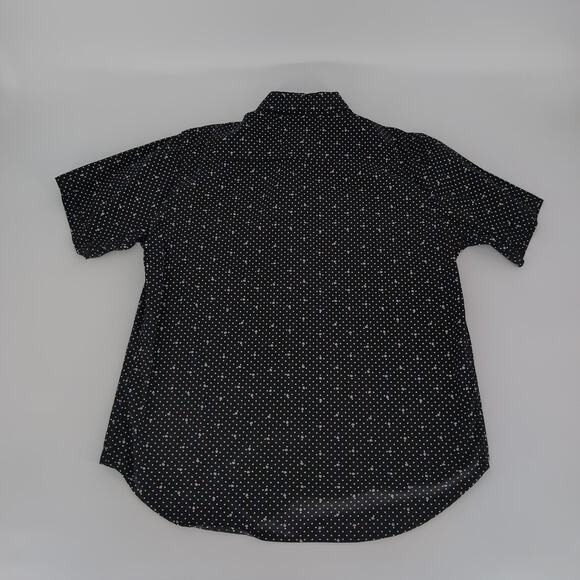 P & K Cuffs Men's Black & White Button Down Short Sleeve Shirt - Size XL - GUC - Picture 8 of 10